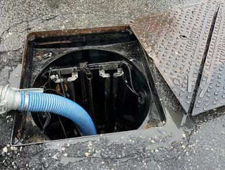 vacuum tanker after unblocking drain