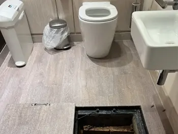 Jet and Drain Engineers in Action: Unblocking a Toilet Drain at a Business Premises