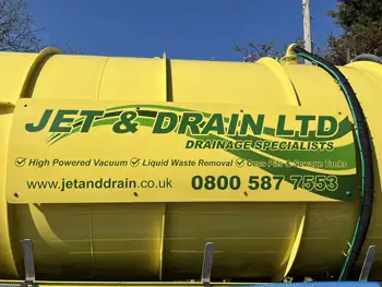 Jet and Drain Ltd - Specialist Drainage Services. We offer a high-powered vacuum tanker for liquid waste removal, cesspits, and sewage tanks—available 24/7!